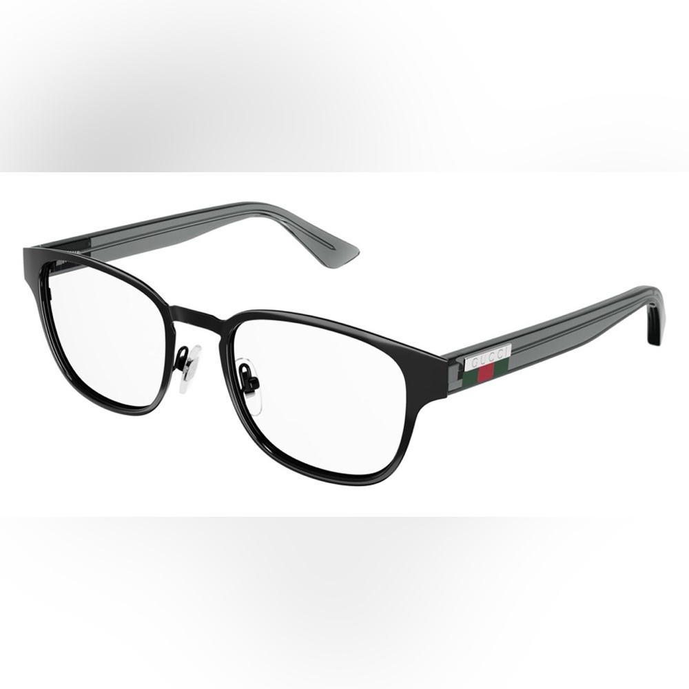 New Authentic Gucci™ GG1118O 003 52 - Black/Gray Eyeglasses